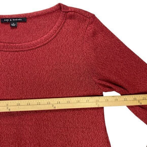 Zac & Rachel Sweater Womens Size Small Red Knit Floral Layered Tunic Sweater - Picture 10 of 15